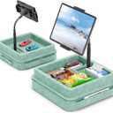 KDD Tablet Pillow Holder - 360Adjustable iPad Pillow Stand for Lap, Bed and Desk - Gooseneck Tablet Soft Pad Dock with Storage Tray and Pocket Compatible with iPad Pro 12.9, Air Mini, Phone,(Green)