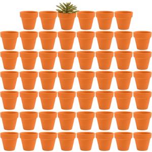 Fcacti 54 Pcs Small Mini Clay Pots 2.1'' Terracotta Pot Clay Ceramic Pottery Planter Cactus Flower Pots Succulent Nursery Pots- Great for Window Boxes, Cactus, Plants, Crafts, Wedding Favors