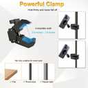 Mic Stand Phone Holder, for MagSafe Clamp Mount Phone Holder Handlebar, 360 Swivel Magnetic Microphone Stand Phone Mount Clip for iPhone 16 15 14 MAX Pro Samsung Galaxy Any Smartphones