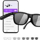 Electrochromic AI Glasses for Men & Women, Bluetooth Smart Glasses Powered by ChatGPT, AI Real-time Translation with 164 Languages