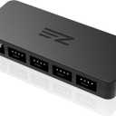 EZDIY-FAB PWM Fan Hub Controller/Splitter for 4-Pin & 3-Pin PC Cooling Fans, SATA Power, Only Use One MB Header