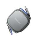 Retractable Lightning Cable (3.3ft), USB-C to Lightning Fast Charging Cable with Magnetic Slot for Travel, Car, Daily Use, 5 Preset Lengths for iPhone 14/13/12/11/iPad, Dark Grey