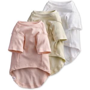 Multipack 100% Organic Cotton Dog Short Sleeve T-Shirt Pet Tees for All Breeds, Pink Ombre, Large