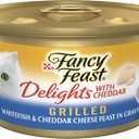 Purina Fancy Feast Delights With Cheddar Grilled Whitefish and Cheddar Feast in Wet Cat Food Gravy Cat Food - (Pack of 24) 3 oz. Cans (EXP 07/01/28)