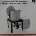 Creole Feast SBK1001 100 Qt Seafood Boiling Kit with Strainer, Outdoor Seafood Boil Pot and Basket with 100,000 BTUs Propane Burner and 10 PSI Regulator, Black & Silver