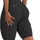 Wavar Biker Shorts for Women Scrunch Butt Cargo Shorts High Waist Tummy Control Workout Yoga Running Athletic Shorts (Small, Black)