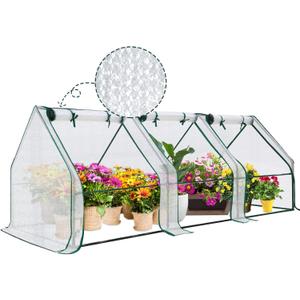 EAGLE PEAK Tunnel Greenhouse Garden Green House with Roll-Up Zipper Doors, Portable 96"x36"x36", Bubble Film Cover, White EAGLE PEAK Tunnel Greenhouse Garden Green House with Roll-Up Zipper Doors, Portable 96"x36"x36", Bubble Film Cover, White