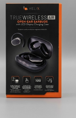 Helix True Wireless Air Open-Ear Earbuds wit LCD Display Charging Case