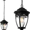 Outdoor Chandelier for Porch, Large Outdoor Pendant Lights Lantern Chandelier, Farmhouse Vintage Hanging Porch Ceiling Light Fixture for Entrance, Patio, Gazebo