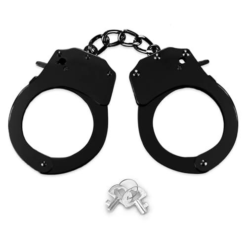 Toy Handcuffs, Stage Dress Up Pretend Play Accessory for Kids(Black)