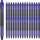 Gel pens, 26 Pack Blue Pens Fine Point, No Smear Ink Pens for Left Hand, Click Pens Bulk, Retractable Rollerball Pens for Smooth Writing, 0.5MM, Navy Blue Ink
