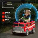 ELEMARA 12V Ride on Fire Truck, Electric Ride on Car for Kids,Battery Powered Toddler Car w/Parent Remote Control,Siren-Call,walkie-talkies, Flashing Lights,Fire Extinguishers, Bluetooth,Music,UBS.