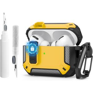 Wanme for Airpods Pro 2 Case, Full-Body Shockproof Hard Shell Protective Cover with Secure Lock Clip Accessories Compatible for AirPods Pro 2nd /1st Generation Case Women Men