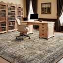Lofus 9x12 Area Rug for Living Room,Brown Washable Large Rugs with Non-Slip Backing,Soft Neutral Carpets for Bedroom Dining Room Home Office Indoor Nursery