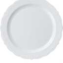 Upassion 100 Pieces White Plastic Plates - 7.5 inch White Dinner Disposable Plates - Premium Hard Disposable Dinner Plates - Party Supplies for Birthdays, Celebrations, Wedding and Events