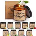 Roowest 10 Jars Candles 3.5 oz Employee Appreciation Gifts Bulk Soy Wax Jar Inspirational Candle Thank You Gift for Coworkers Women Social Worker Volunteer Teacher Nurse(Amber,Pretty,Lovely)