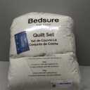 Bedsure Luxury Velvet Quilt King Size - Lightweight Velvet Ivory Comforter Set, Oversized Bedspread Coverlet Bedding Set for All Season, Pet-Friendly, Tear-Resistant, Ultra-Soft, 106"x96"