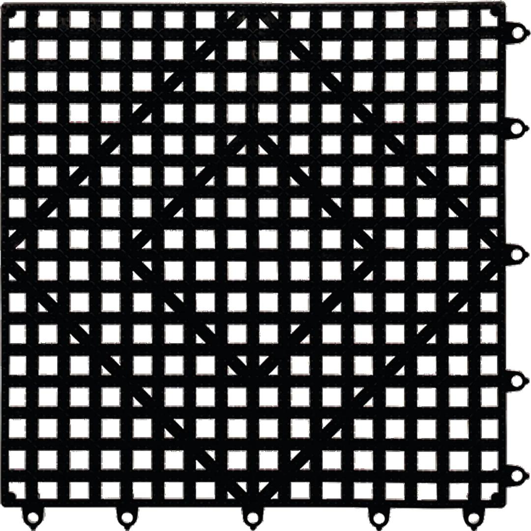 San Jamar Versa-Mat Plastic Bar Service Mat with Interlocking Design for Bars, Restaurants, And Kitchens, 12.5 X 12.5 X 0.63 Inches, Black