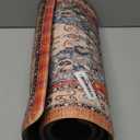 Collive Boho Cushioned Kitchen Mat, Comfort Anti Fatigue Mats for Kitchen Floor, Standing Desk Mat for Kitchen, Office, Laundry, Sink, 17”x47” Red Non-Skid Waterproof Kitchen Rugs