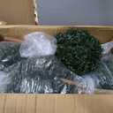 4Ft Artificial Boxwood Double Ball Topiary Trees,2PACK Faux Topiaries Tree Store Garden Indoor&Outdoor for Porch Home Decor