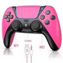 YMIR Wireless Controller Compatible With P4/PC/Steam/TV, Pink/Black