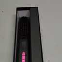 Hair Straightener Brush, Portable Cordless Mini Straightening Brush for Travel, Negative Ion Hot Comb Hair Straightener with 9 Temps for Women, Anti-Scald Ceramic, Fast Charge (A-black With Rose Red)