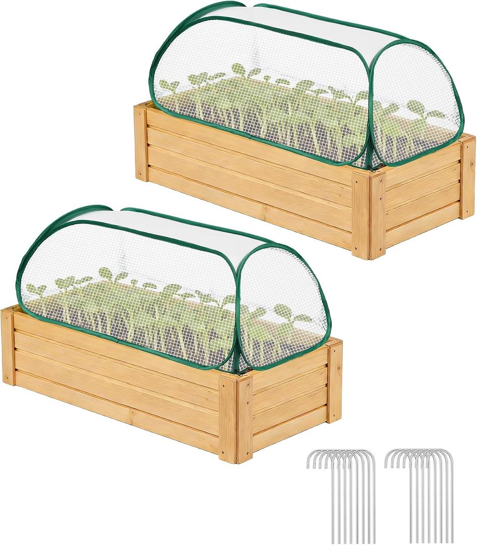 Garden Covers for Raised Beds, Plant Greenhouse Cover for Raised Garden Bed, Freeze Protection Humidity Domes for Gardening Germination and Seedling Propagation, Pest Protection, 2 Pack
