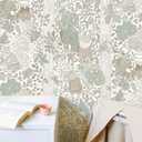 Forest Animal Wallpaper Peel and Stick Boho Contact Paper for Cabinets- Kids Bedroom Cute Self Adhesive Removable Wallpaper, Baby Nursery Wall Decals for Kids Contact Paper 17.3inW 197inL