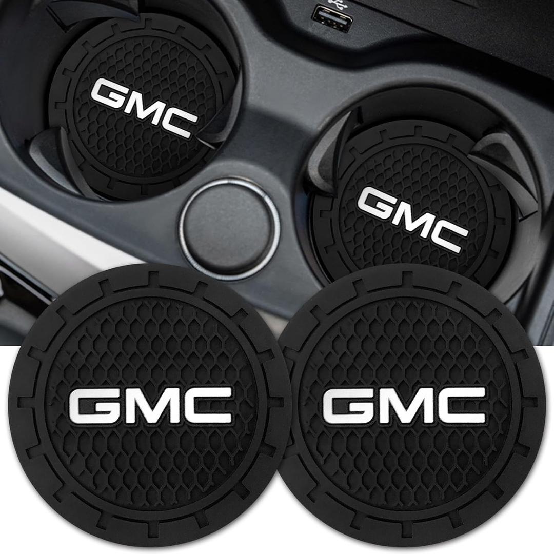 2 x Car Cup Holder Coaster for GMC Sierra Denali Canyon Terrain Yukon Jimmy Acadia Recessed Silicone Cupholder Coaster Interior Accessories 2.75in 2Pack