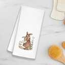 Bunny Vintage Nursery Decor, Bunnies Kitchen Dish Towels for Home Bathrooom Decor, Cottagecore Easter Rabbits Hand Towels for Home Decor, Gifts for Rabbit Lovers, 16x24 Inch
