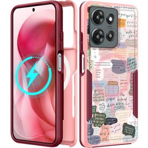 for Moto G 2025 Case Women - Compatible with MagSafe Cute Girls Magnetic Protective Phone Cover Girly Kawaii Unique Pretty Heavy Duty Shockproof Design for Motorola Moto G 5G 2025 Cases (Christian Quote)