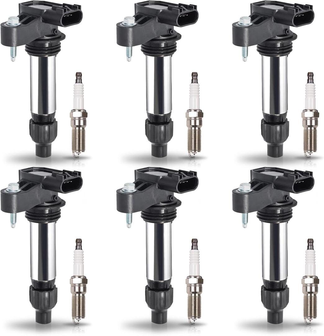 ENA Pack 6 Ignition Coil with 6 Iridium Spark Plug 3.6 V6 2010 2012 2013 2014 2015 2016 Compatible with Buick Chevy Cadillac Malibu Allure Enclave ATS CTS SRX STS Camaro Impala Terrain for UF569