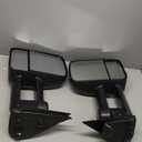 VEVOR Towing Mirrors, Left & Right Pair Set for Chevrolet Silverado (1999-2007)/GMC/Cadillac, Tow Mirror with Plane & Convex Glass, Manual Controlling Telescoping Folding, Four-Way Adjustable, Black