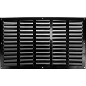 Repa Market Air Vent Cover 20x12 Inch (Outer Dimensions) Black Galvanized Steel Louvered Grill Cover with Mesh Screen/Wall or Ceiling Vent/HVAC Register for Indoor and Outdoor Ventilation