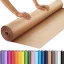 PerkHomy 36" x 2,400" (200') Brown Kraft Paper Roll for Craft Bulletin Board Paper Art Table Covering Crafting Gift Wrapping Bouquet Packing Parcel 70GSM 50LB (Brown, 36" x 200')