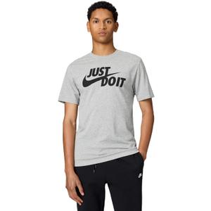 Nike Men's Just Do It Sportswear T-Shirt (Large, Dark Grey Heather/Black)