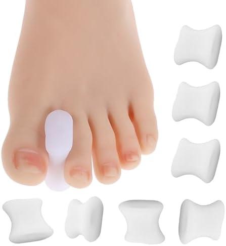 Lusofie 10 PC Gel Toe Separators White Bunion Toe Spacers, Toes Separators for Overlapping Toes, Hammertoe Corrector for Pain Relief