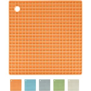 OGGI Silicone Pot Holders for Kitchen  Heat Resistant to 500F, Non-Slip Textured Grip, Water Resistant, Durable 7"x7" Pot Holders for Hot Pans and Dishes, Dishwasher Safe Silicone Potholders (Regular, Orange)