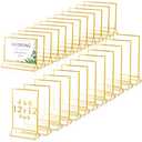 24 Pack Gold Picture Frames 4 x 6 Inch Clear Acrylic Sign Holders Double Sided Display Frames Bulk with Stand 2 mm Gold Border for Table Numbers Wedding Party (Horizontal, Vertical)