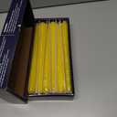 Vibrant Yellow 10 Inch Taper Candles - Pack of 12 Premium Unscented, Dripless & Smokeless Hand-Dipped Candles for Birthday, Wedding or Dinner Decorations and Formal Candlelighting