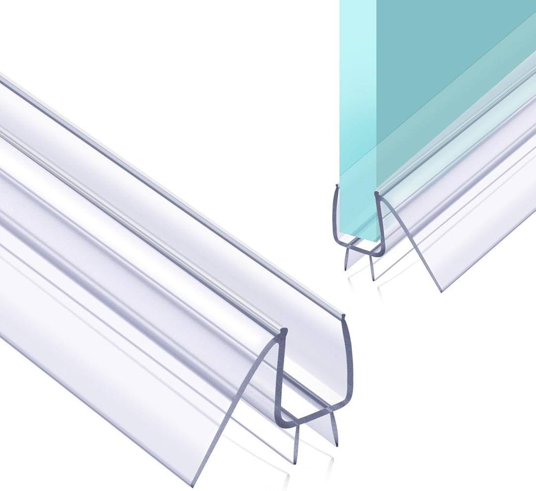 1 Pack Shower Door Bottom Seal POZIA-36 Long,1/4"(6mm) Thick Frameless Glass Shower Door Seal StripClear Polycarbonate Durable Stop Shower Leaks and Create a Water Barrier Ultra Clear