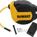 DEWALT 3/8 in. x 50 ft. Enclosed Air Hose Reel, Automatic, Retractable Air Hose Reel, 300 PSI MAX, Durable Retractable Air Hose for Efficient Use in Workshops and Garages