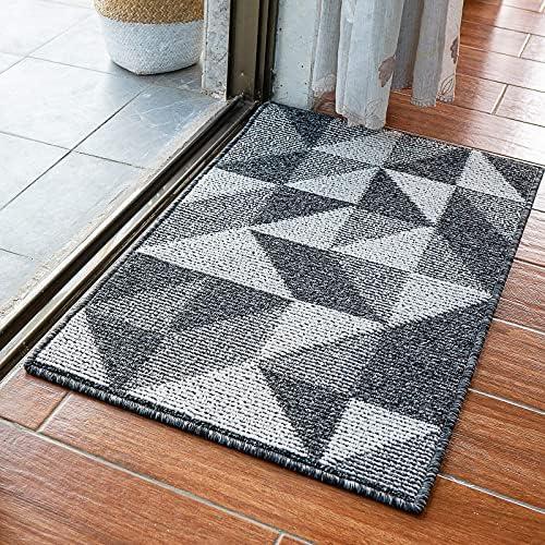 morgantag Indoor Doormat Rubber Door Mat, 20"x 32", Heavy Duty Doormat, Waterproof, Easy Clean, Machine Washable, Low-Profile Doormats for Entryway, Garage, Patio, Bathroom, Livingroom Blackwhite, 2 Pack