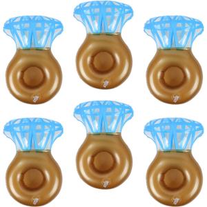 6 Pack Ring Inflatable Drink Holder, LIYDE Drink Floaties Floating Drink Holder for Swimming Pool Drink Holder for Pool Party Bachelorette Party Float Decorations Pool Accessories for Adults