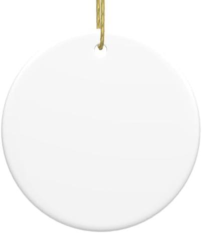 Custom Ceramic Hanging Ornaments, Customized Xmas Ornament, Round Ceramic Hanging Ornament DIY, Design by You Own hangings for Christmas Wedding Anniversary Newly-Married, Blank White, 2.9", Pack of 4