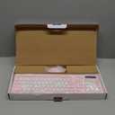 Wireless Keyboard and Mouse Combo, Full-Sized Quiet Wireless Keyboard and Adjustable DPI Mouse, 2.4GHz USB Receiver, Keyboard and Mouse for PC, Windows, Desktop, Laptop (Pink and White-B)