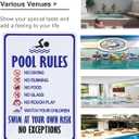 Crazysign Pool Rules Sign Warning Swim At Your Own Risk Vintage Tin Sign for Swimming Pool Water Park Beach Decor 8x12 Inches