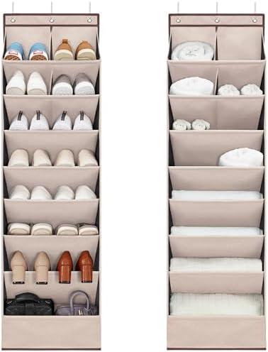 STORAGEIDEAS 1 Pack Shoe Organizer with 6 Extra Large Pockets and 4 Large Pocket, Over the Door Sturdy Closet Storage Rack, Hanging Shoe Organizer for Shoes, Sneakers, Beige