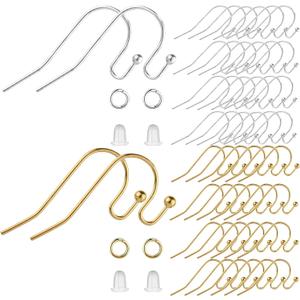 Earring Hooks, 600pcs Hypoallergenic Earrings Making kit(Silver and Gold) Earrings Finding Component Accessories,Earring Backs,Jump Rings for Jewelry Making DIY Craft