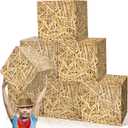 6 PCS Hay Bales Paper Boxes Decor Western Cowboy Party Decor Box Farm Hay Photo Booth Props Rustic Farmhouse Cowboy Party Supplies